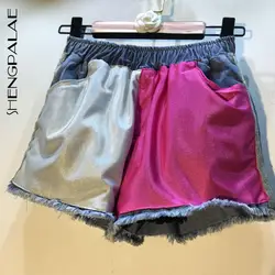 SHENGPALAE весна лето 2019 Европейский стиль женские карманы соединены с кисточкой высокая эластичная талия свободные широкие шорты FQ873