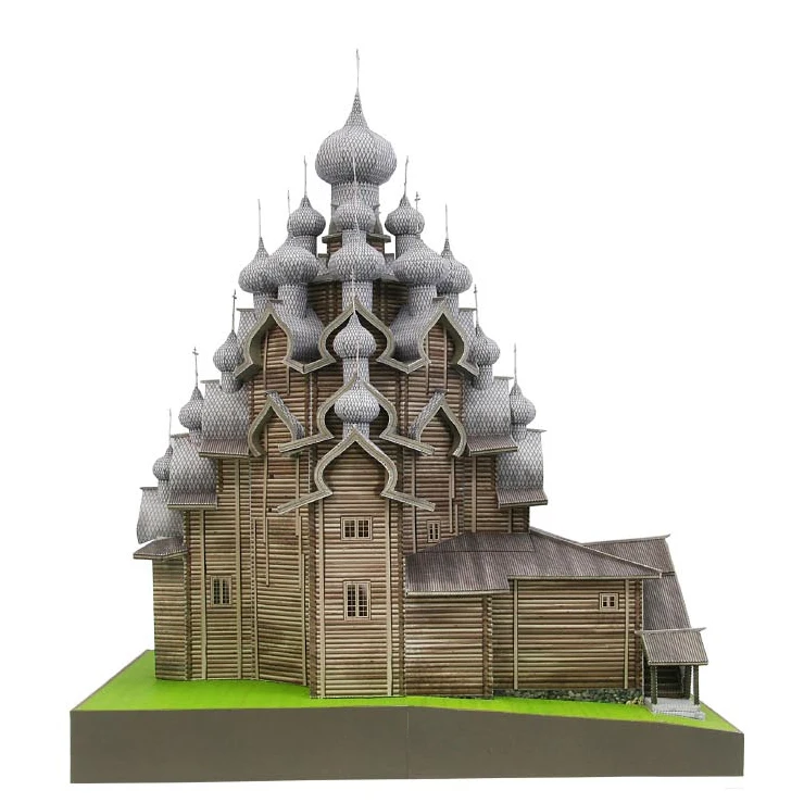 DIY русская церкви Преображения ремесла Бумажная модель зодиода 3D Развивающие