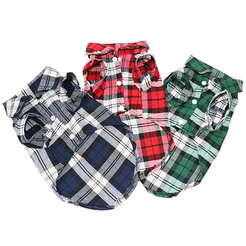 

Hot Plaid Dog Clothes Summer Pet Dog Shirts For Small Medium Dogs Clothing For Yorkies Chihuahua Pugs Cat Clothes T Shirt 20S1