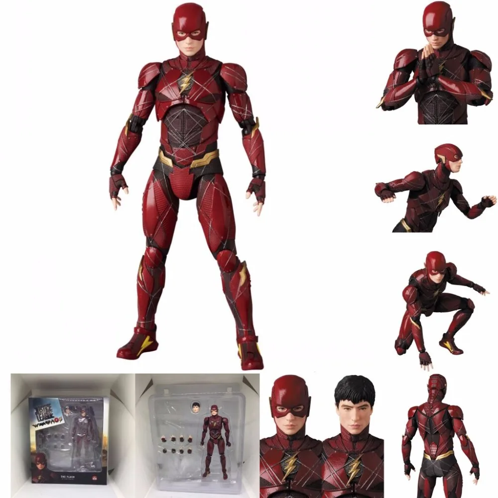 

DC Justice League Super Hero MAFEX The Flash 058 Figure MAF Batman Wonder Woman Superman Spiderman Action Figures Toys Doll