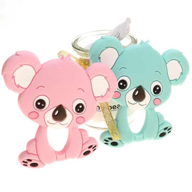 코알라 실리콘 Teether 동물 곰 Bpa 무료 젖니 목걸이 펜던트 액세서리, DIY 크리스마스 선물, 10 개