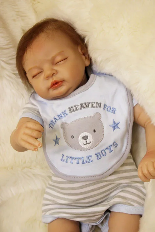 

Silicone Reborn Baby Dolls Toy 50cm Handsome Newborn Sleeping Boy Babies Lovely Birthday Gift Kids Present Girls Brinquedos