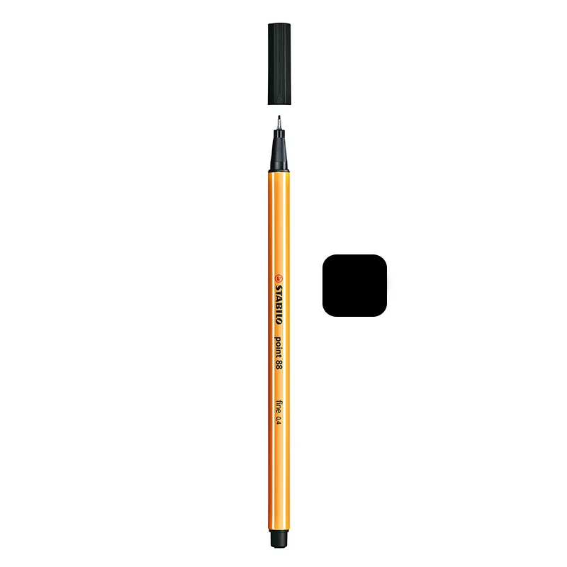 1 шт. Stabilo Point 88 Fineliner 0,4 мм фломастер Профессиональный маркер для рисования лайнер иллюстрация эскизная ручка дизайн - Цвет: black