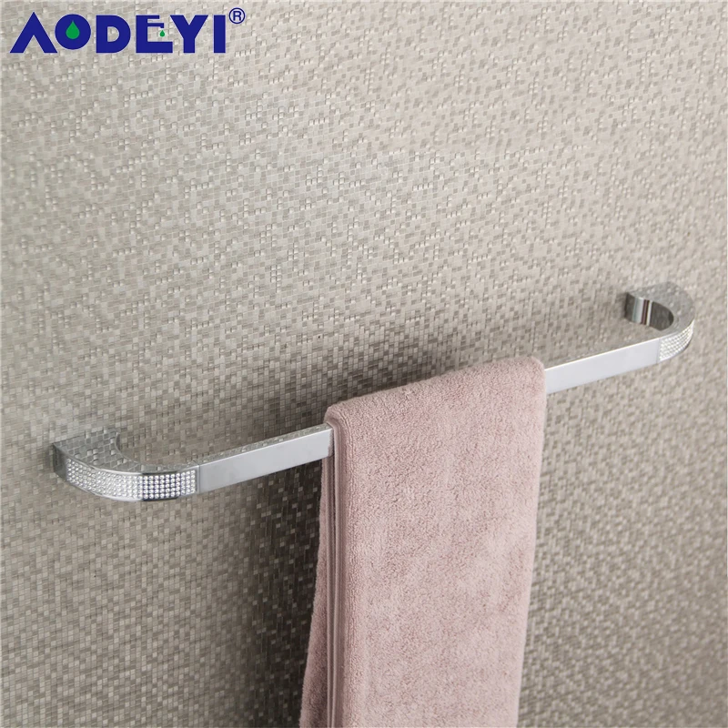 Single Towel Bar, AODEYI Luxury Bathroom Hardware Accessories with Czech Crystal, Wall Mounted, Plated Chrome or Gold Finished
Single Towel Bar, AODEYI Luxury Bathroom Hardware Accessories with Czech Crystal, Wall Mounted, Plated Chrome or Gold Finished