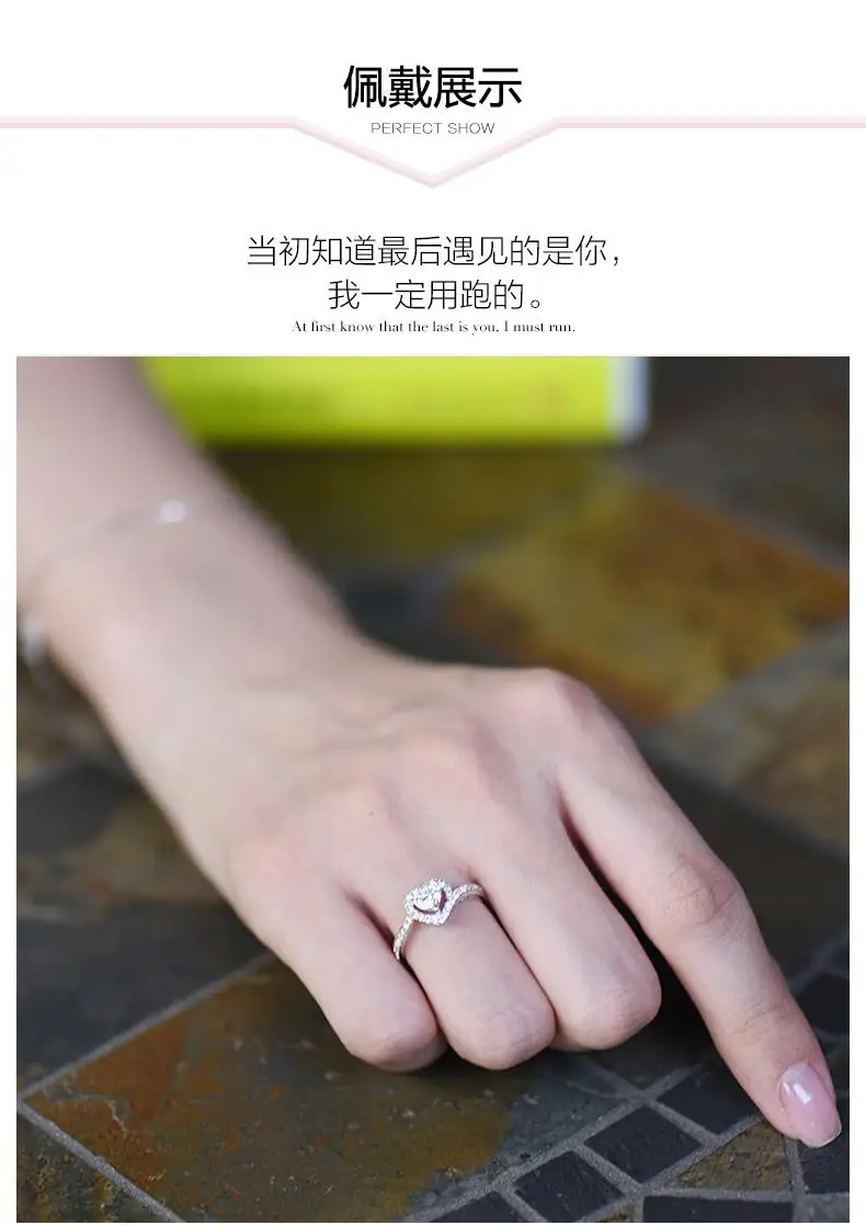 Кольцо с сердечками натуральный бриллиант GIA для женщин 18 к белое золото 0,40 + 0.30ct GIA Алмаз ручной работы Свадебные обручальные ювелирные