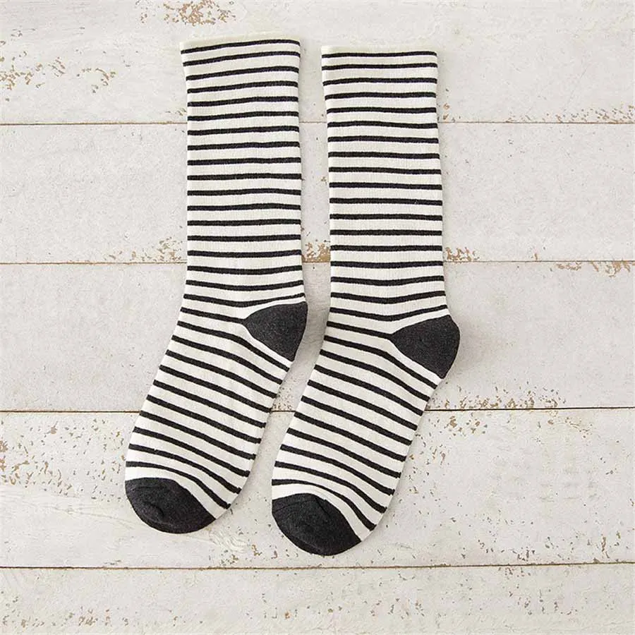 1 Pair Women Socks New Autumn Winter Japanese Fashion Harajuku Colorful Striped Socks Medias Cotton Thick Warm Long Funny Socks support socks for women