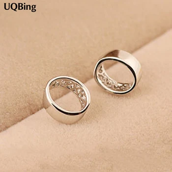 

Free Shipping High Quality Fashion Round Hollow Earrings 925 Sterling Silver Earrings Jewelry Pendientes Brincos