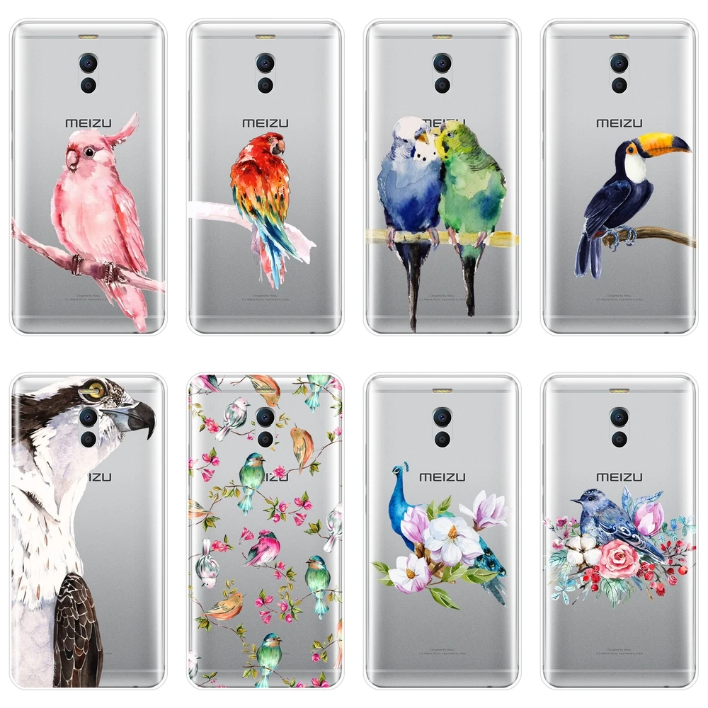 

Eagle Bird Flower Back Cover For Meizu M6 M5 M3 M2 Note Soft Silicone Phone Case For Meizu M2 M3 M3S M5 M5C M5S M6 M6S M6T Case
