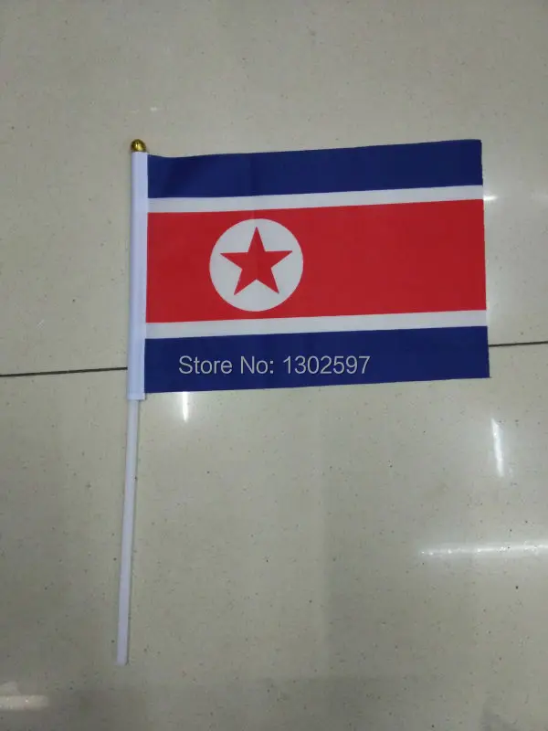 100 PCS/ lot Promotion Wholesale Small North Korea Hand Waving National