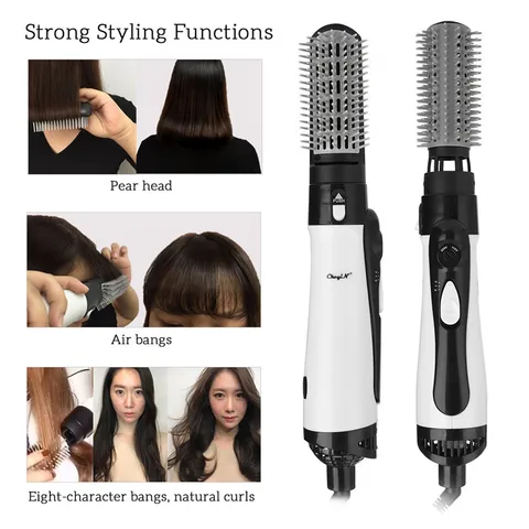 Secador de Cabelo Escova de ar 2 em 1 Profissional Quente Enhanced Alisador Cabelo Pente Escova Curling Ferros Estilor Grande Onda Tong