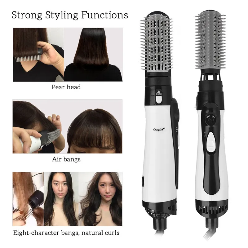 Secador de Cabelo Modelador e Ondulador de ar 2 em 1 Profissional Escova Reforçada Quente Tong Ong