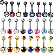 1 шт. G23 титановое кольцо для пирсинга живота пирсинг для пупка болтающиеся кольца черный 14 г пупка кольцо пупка ювелирные изделия для тела