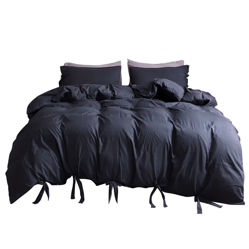 

Solid Color Washed Cotton Duvet Cover Set 3 Piece Natural Ultra Soft Modern Style Easy Care Bedding Set Ultra Soft Simple