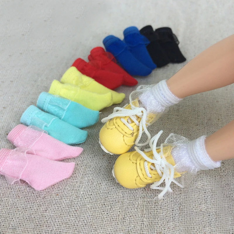 

5 Pair Assorted Color Cute Lace Doll Socks for Blyth, Azone, Momoko, OB, Barbies 1/6 Doll Clothes Accessories