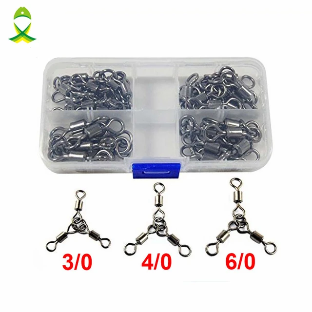 JSM 15pcs Heavy Three Way Fishing Swivel Sea Fishing Heavy Three