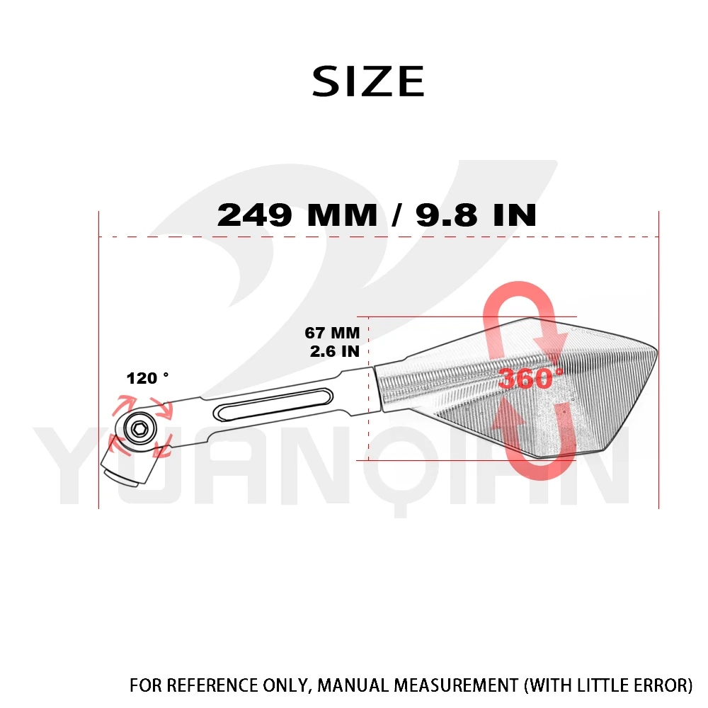 8 10mm Универсальный ЧПУ Алюминий мотоцикл заднего зеркала для SUZUKI GSR400 GSR600 GSR750 GSX1400 GSF650