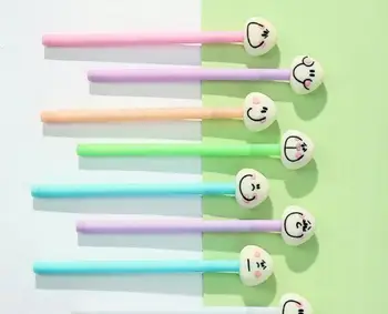 

korea cute rice ball gel pen cartoon stationery prize kawaii office writing student pen race cake black ink pen needl pen 48pc