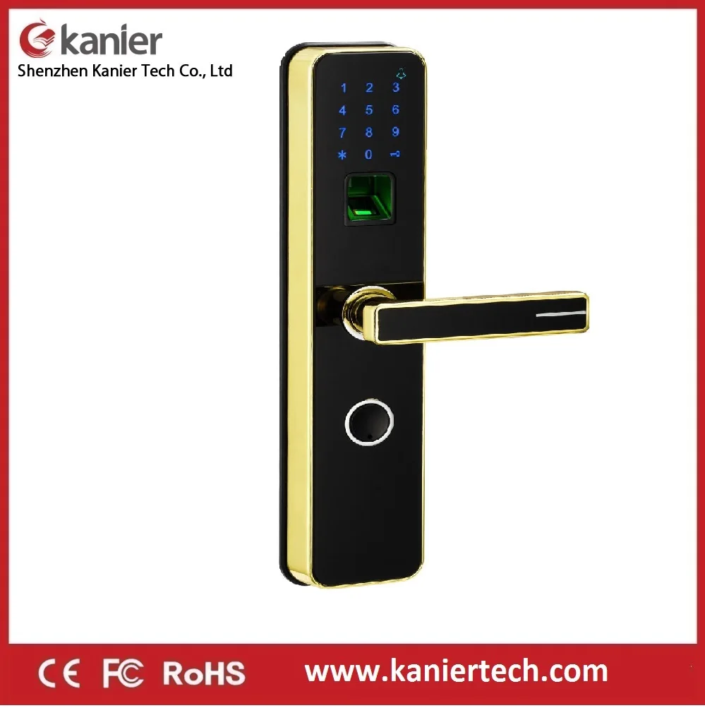 

Biometric Fingerprint Smart Lock, Righ Handle Push Electronic Door Lock,Fingerprint/RFID/Key Touch Screen Digital Password Lock