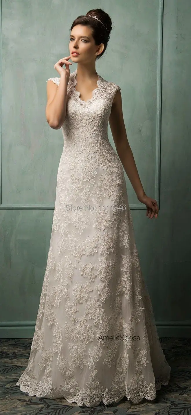 Beautiful Design Beaded Western Country Wedding Dress 2015 Capped