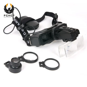 

FGHGF Head Wearing Style Magnifier Magnifying Glass Helmet Glasses For Reading Jewelry Repair LED Light