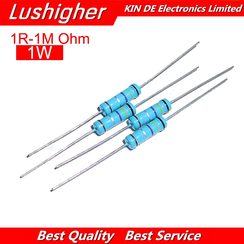 comprar 50 pcs 1 W 1% Filme De Metal Resistor 1% 1R ~ 1 M 2R 10R 22R 47R 100R 330R 1 K 4.7 K 47 22 10 K K K 100 K 330 K 470 K 1 2 10 22 47 100 330 Ohm