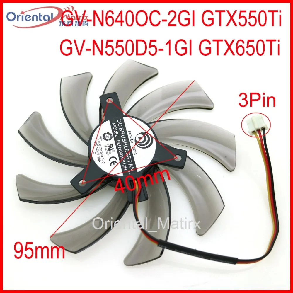 Бесплатная доставка PLD10010S12H 12V 0.30A 95 мм для Gigabyte GV N640OC 2GI GTX550Ti N550D5 1GI GTX650Ti Графика