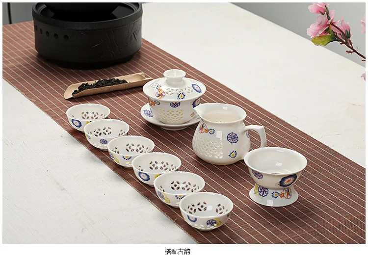 Blue-and-white Exquisite Ceramic Teapot Kettles Tea Cup Porcelain Chinese Kung Fu Tea Set Drinkware