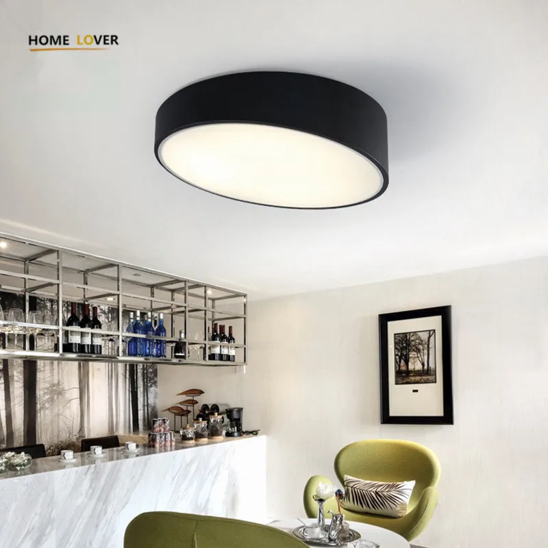 

Modern LED Ceiling Light lamp Creative Personality Round Indoor Ceiling Lamp Dining Room Home 110/220V Black/White luminaria led