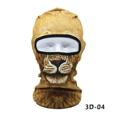 Маска для лица мотоцикла 3D животное тигр кошачьи намордники шоу головной убор езда Кепка Мотокросс CS тактика маски 3D печать велосипедные маски - Цвет: 04