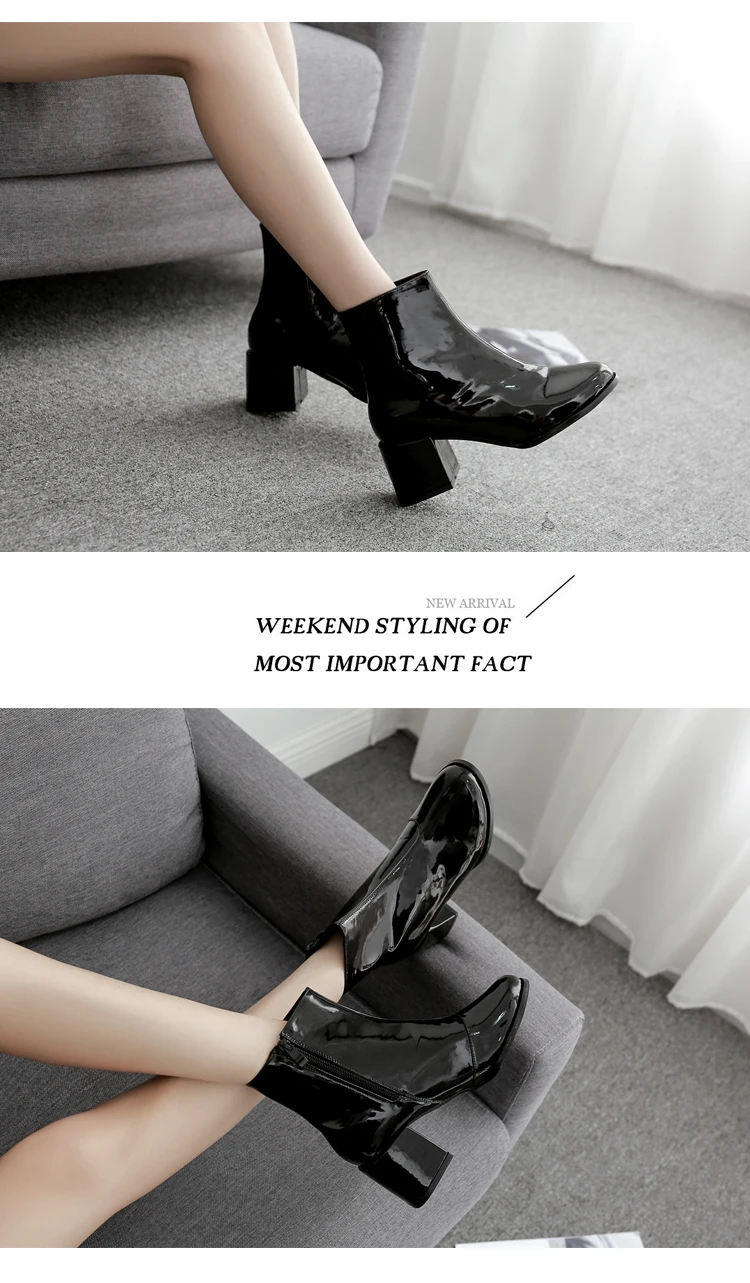 Новинка года; дизайнерские женские ботинки с круглым носком на квадратном каблуке; женские Ботинки martin; женская обувь серебристого цвета