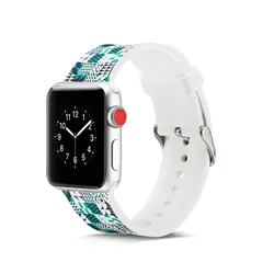 Для iwatch силиконовый браслет модные повседневное Спорт Замена ремешок на запястье с адаптером застежка для Apple Watch