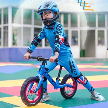 

2-10 Year Old Full Covered Bicycle Helmet With Children Jersey Sets Bike Kids Clothes Suit Full Face Outdoor Safety Helmets
