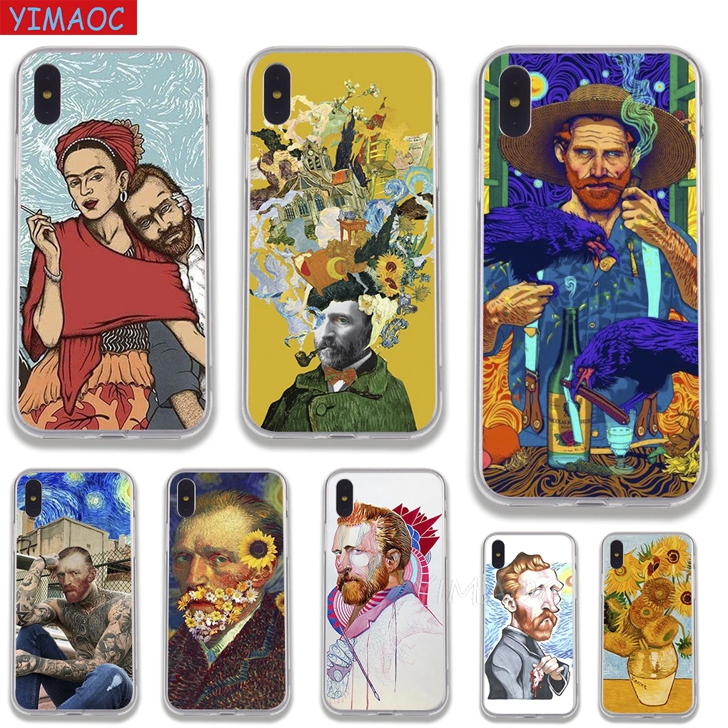 Мягкий чехол YIMAOC Vincent Willem van Gogh из ТПУ и силикона для iPhone 8 7 6 6S Plus 5 5S SE X XR XS 11 Pro Max |