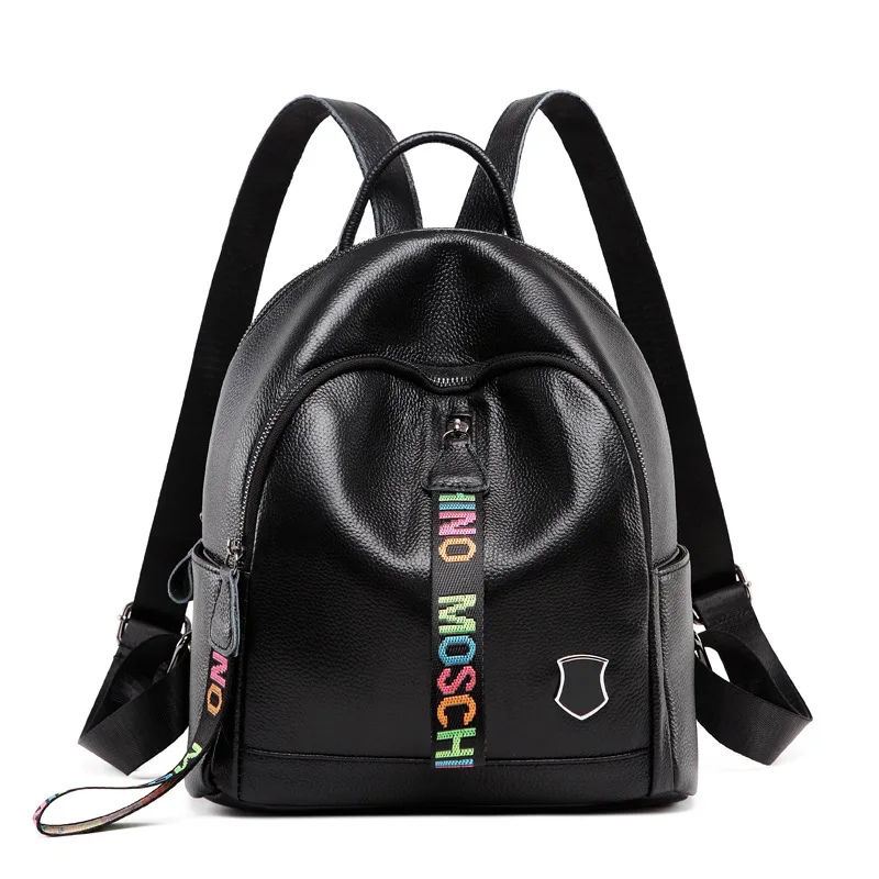 High quality women's genuine leather cow skin soft small backpack 2019 college style school Bags for Teenagers ladies travel High quality women's genuine leather cow skin soft small backpack 2019 college style school Bags for Teenagers ladies travel