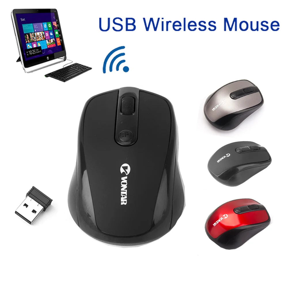

2.4GHz Wireless Mouse Optical Scroll Mice Portable Mute Mause 1000DPI with USB Receiver for PC Laptop Desktop Computer Notebook
