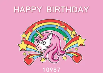

SJOLOON cartoon pink unicorn party photography backdrops baby birthay photography background picture for photo studio prop vinyl