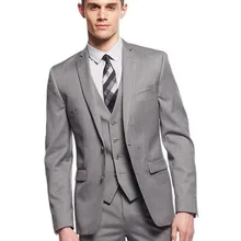 Мужской костюм Две кнопки, светло-серый best продавать 4 шт(куртка+ брюки+ галстук+ жилет) мода Последние Пальто Пант Стиль мужской костюм на заказ