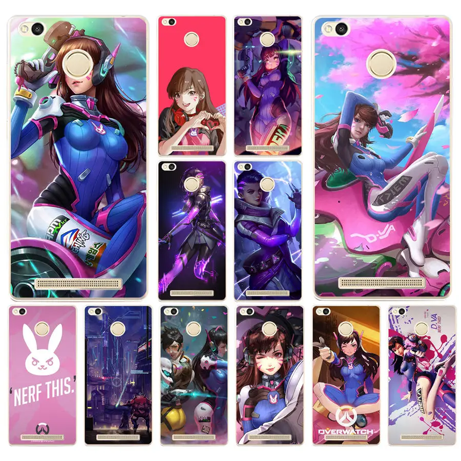 

212AD OVERWATCH D.va 02 Cover Case for Xiaomi Redmi 3S 3Pro 4a 5 plus Note 4 4x 5a 4pro Mi5 mi a1