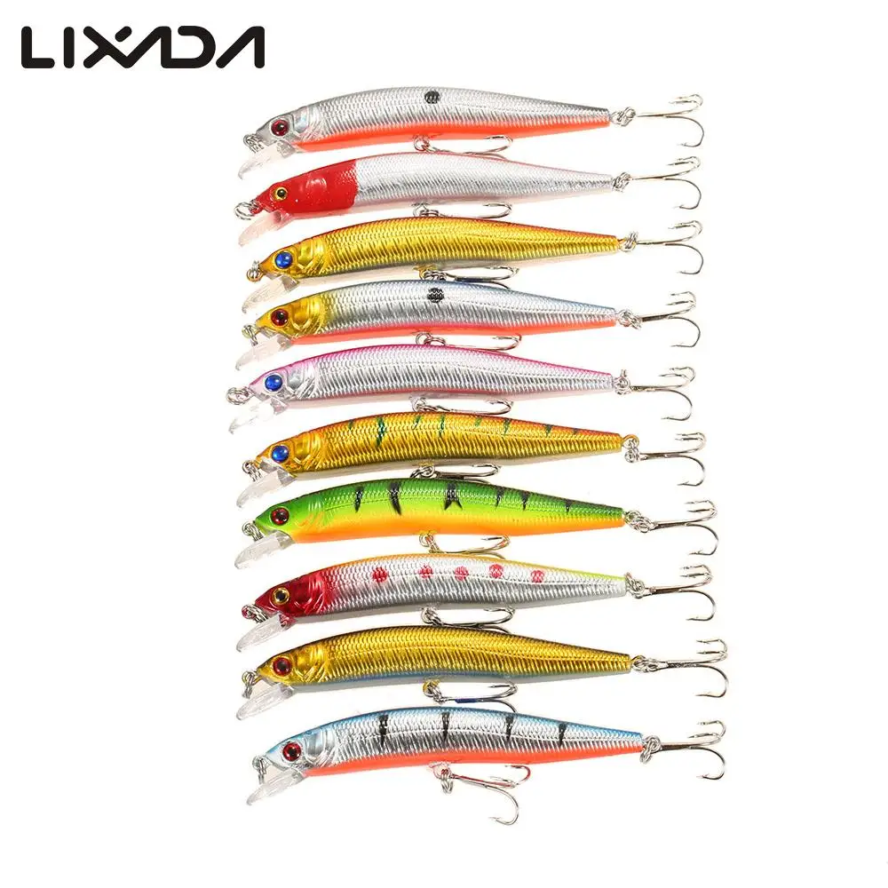 Lixada 10 шт. рыболовные приманки набор Гольян Крючки пластиковые приманки кривошипная приманка набор рыболовные приманки-Воблеры жесткие приманки Pesca