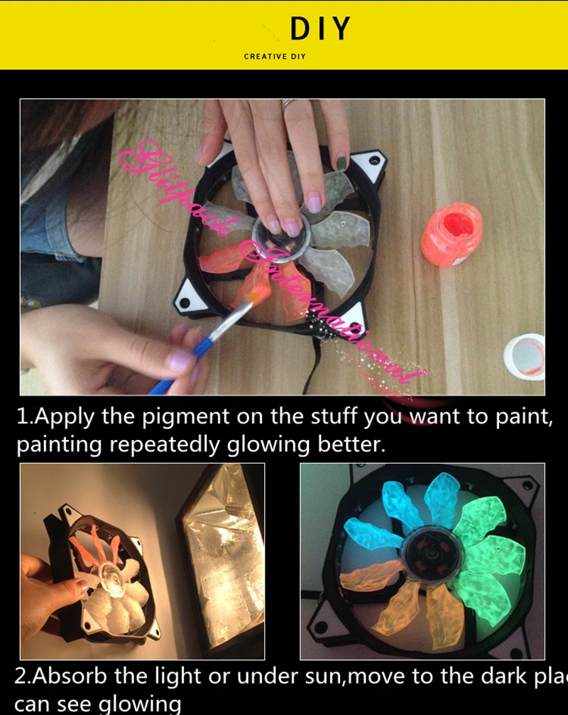 glowing painting pigment