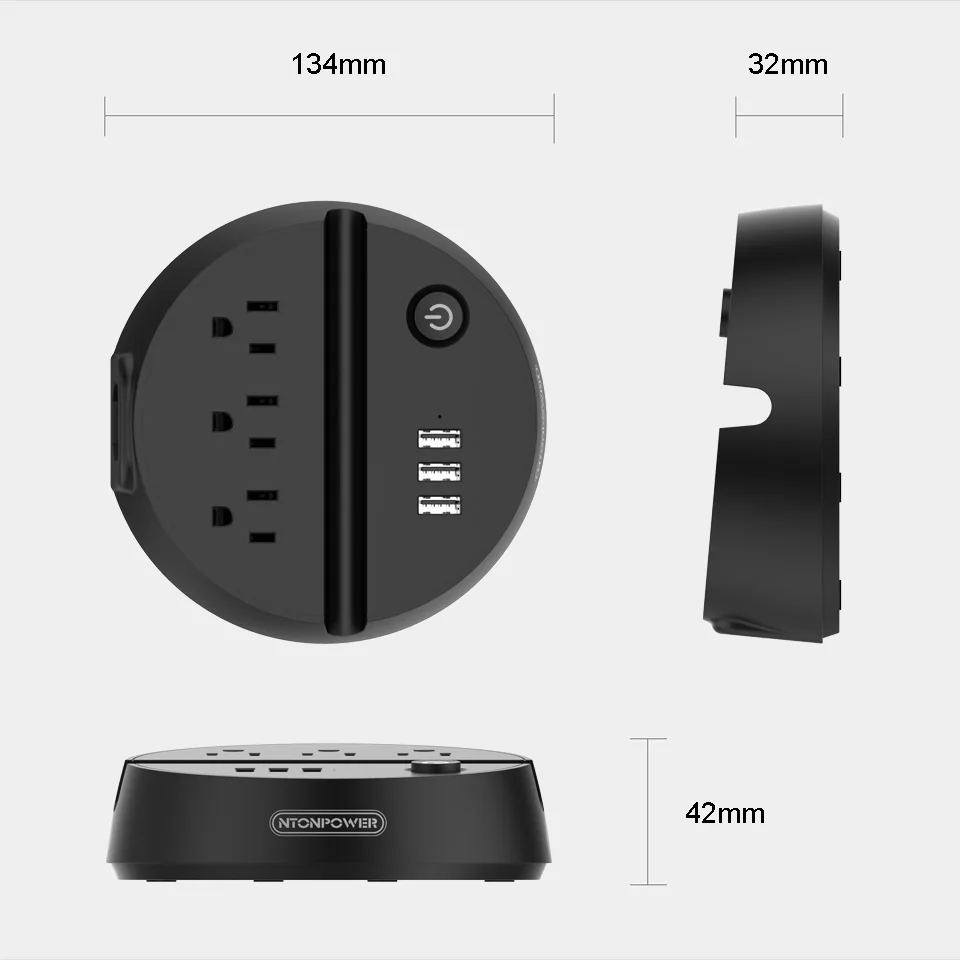 NTONPOWER ODY Port USB удлинитель для путешествий США электрическая розетка 3 розетки