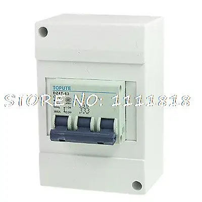 

AC 400V 10A On/Off Switch 3 Poles MCB Covered Miniature Circuit Breaker