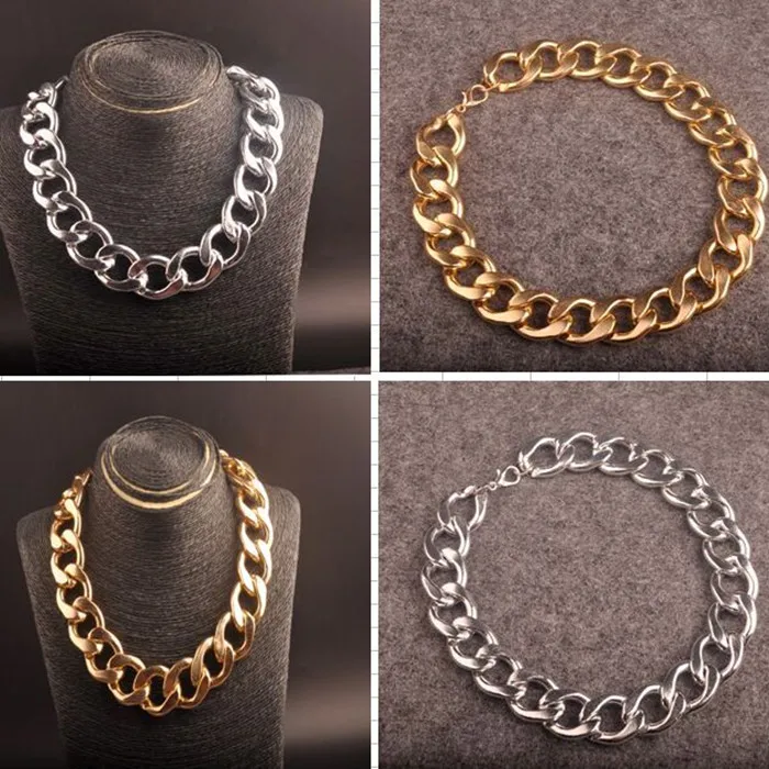 

New exaggerated CCB thick chain in Europe and the popular hip hop big jewelry DJ stage long clavicle necklace WWX