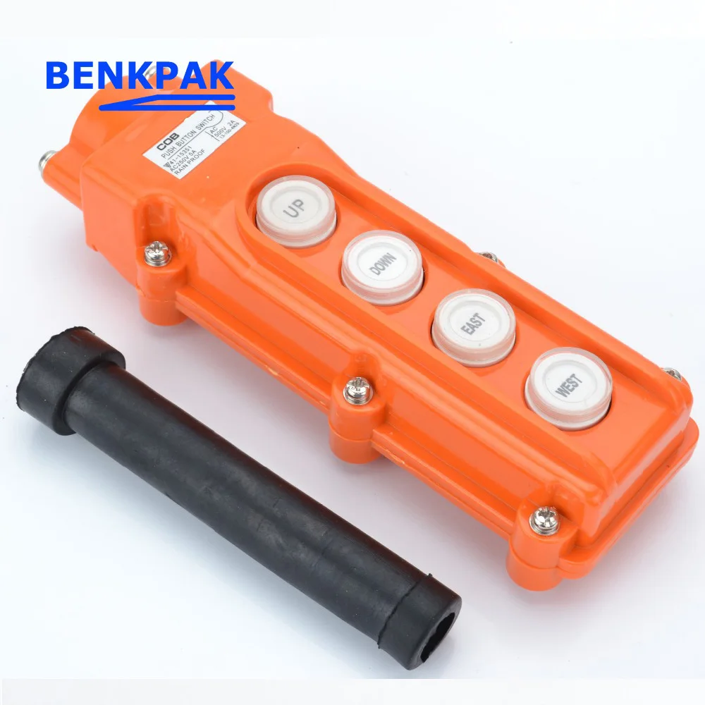 

1PC COB-62 4 Ways Rainproof 250V 5A Hoist Push Button Switch for Hoist Crane Control