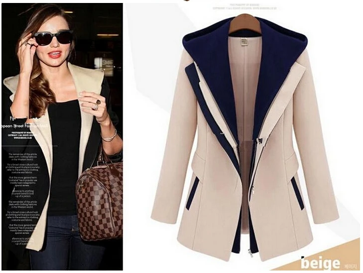 EAS Women jacket 2016 Fashion Street casacos femininos coat Women Slim Faux Hooded Outerwear Patchwork Casual Female Coats EAS Women jacket 2016 Fashion Street casacos femininos coat Women Slim Faux Hooded Outerwear Patchwork Casual Female Coats