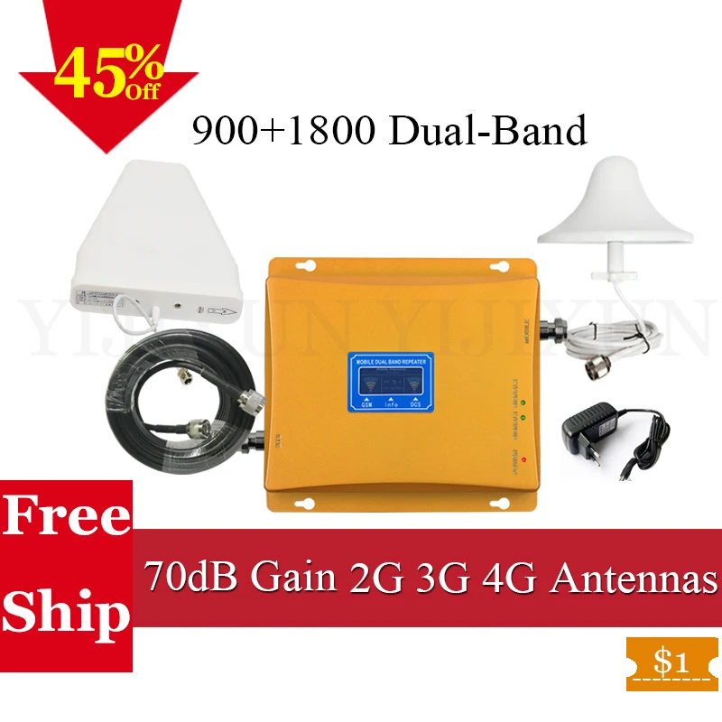 BigSale! Россия 900/1800 LTE 4G усилитель сигнала GSM 4 г ретранслятор для сотового телефона
