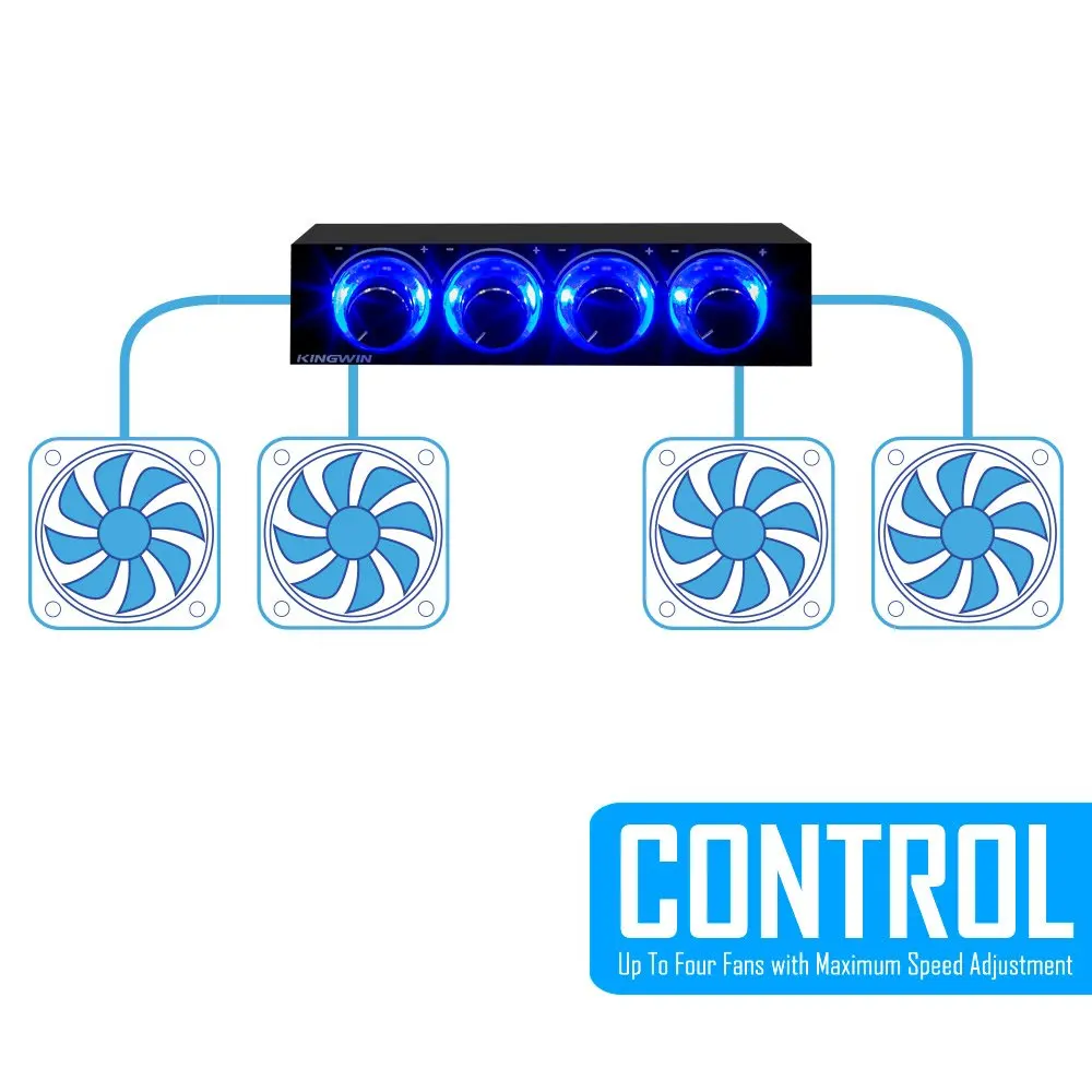 جهاز تحكم في سرعة المروحة 4 قناة W/LED الضوابط يصل إلى 4 مجموعات من جهاز كمبيوتر شخصي المشجعين GDT تحكم و وحدة المعالجة المركزية HDD VGA