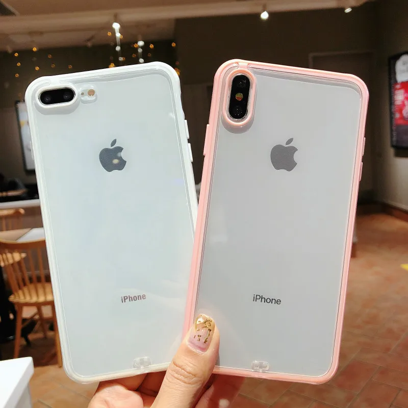 Два цвета анти-капля Телефон чехол для IPhone 7X6 XS 6 S XR MAX 8 прозрачный мягкий 7 Plus |