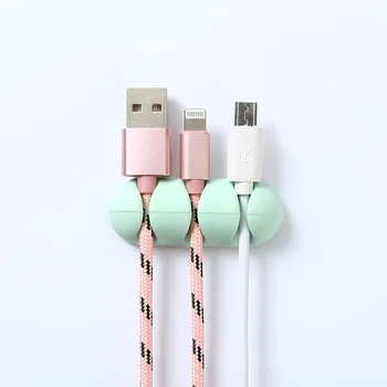 

Cable Holder Protector Management Device Organizer Finishing Desktop Plug Silicone Wire Retention Clips Power Cord Winder