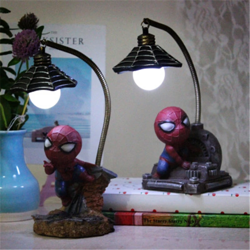 LED Cartoon Cute Q Version Spider Man Night Lights Multiple Of Extraordinary Fighters Book Desktop Ornaments A Birthday Present